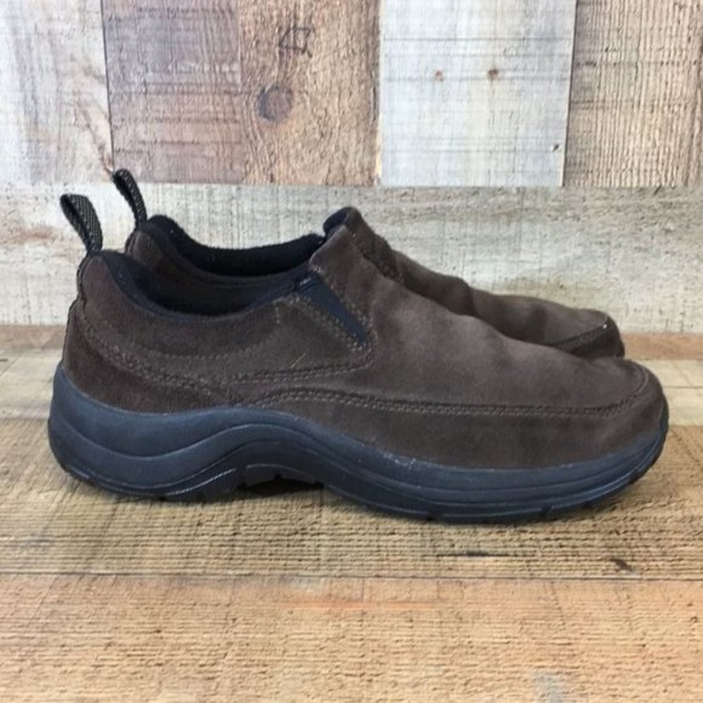 LL Bean Brown Suede Loafers Flats Womens 8 Medium Slip‎ On Comfort Shoes